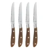 ACHILLE Coffret Amefa 4 Couteaux Steak Manche Bois De Frêne