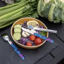 AKINOD 12H34 Set De 3 Couverts Inox Nomades HIBISCUS -Maison Cuisine Série akinod 12h34 set de 3 couverts inox nomades hibiscus 3