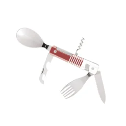 AKINOD 13H25 Set De Couverts Pliants Multifonctions Inox Nomades MARINIERE ROUGE -Maison Cuisine Série akinod 13h25 set de couverts pliants multifonctions inox nomades mariniere rouge 2