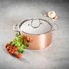 B´Chef Faitout Cuivre Couvercle Inox Baumalu D24