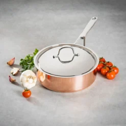 B´Chef Sauteuse Cuivre Couvercle Inox Baumalu D24