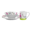 BAMBINI Ensemble De Table Fille Enfant - 3 Pièces Assiette Bol Et Mug Porcelaine Leonardo