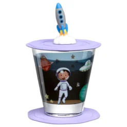 BAMBINI Verre + Accessoires Silicone ESPACE 215 Ml LEONARDO Bleu -Maison Cuisine Série bambini verre accessoires silicone espace 215 ml leonardo bleu 2