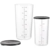 BAMIX Set De 2 Gobelets Gradués 0.4 Et 0.7 L Verre Avec Couvercle Noir