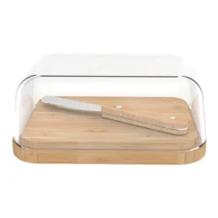 Beurrier Verre Bambou Avec Tartineur Bambou