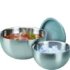 Bol Saladier Double Paroi En Acier Inoxydable + Couvercle GSW