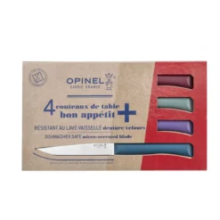 BON APPETIT PLUS Coffret De 4 Couteaux De Table Microdentée Steak OPINEL Glam 4 Couleurs