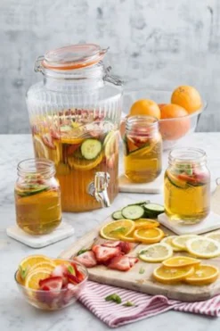 Bonbonne En Verre Strié Avec Robinet Jus Punch Rhum Arrangé KILNER 5 L -Maison Cuisine Série bonbonne en verre strie avec robinet jus punch rhum arrange kilner 5 l 2