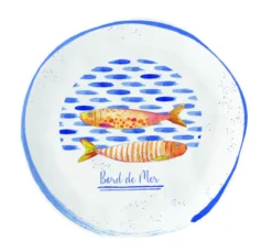 EASY LIFE BORD DE MER Assiette Dessert En Porcelaine 16 Cm Décor Poisson - Les 6 SC