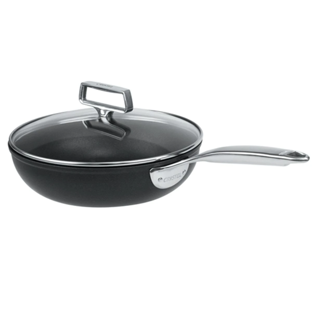 Castel´Pro Sauteuse Aluminium Revêtue Couvercle Verre Exceliss + CRISTEL D28 1 Castel´Pro Sauteuse Aluminium Revêtue Couvercle Verre Exceliss + CRISTEL D28