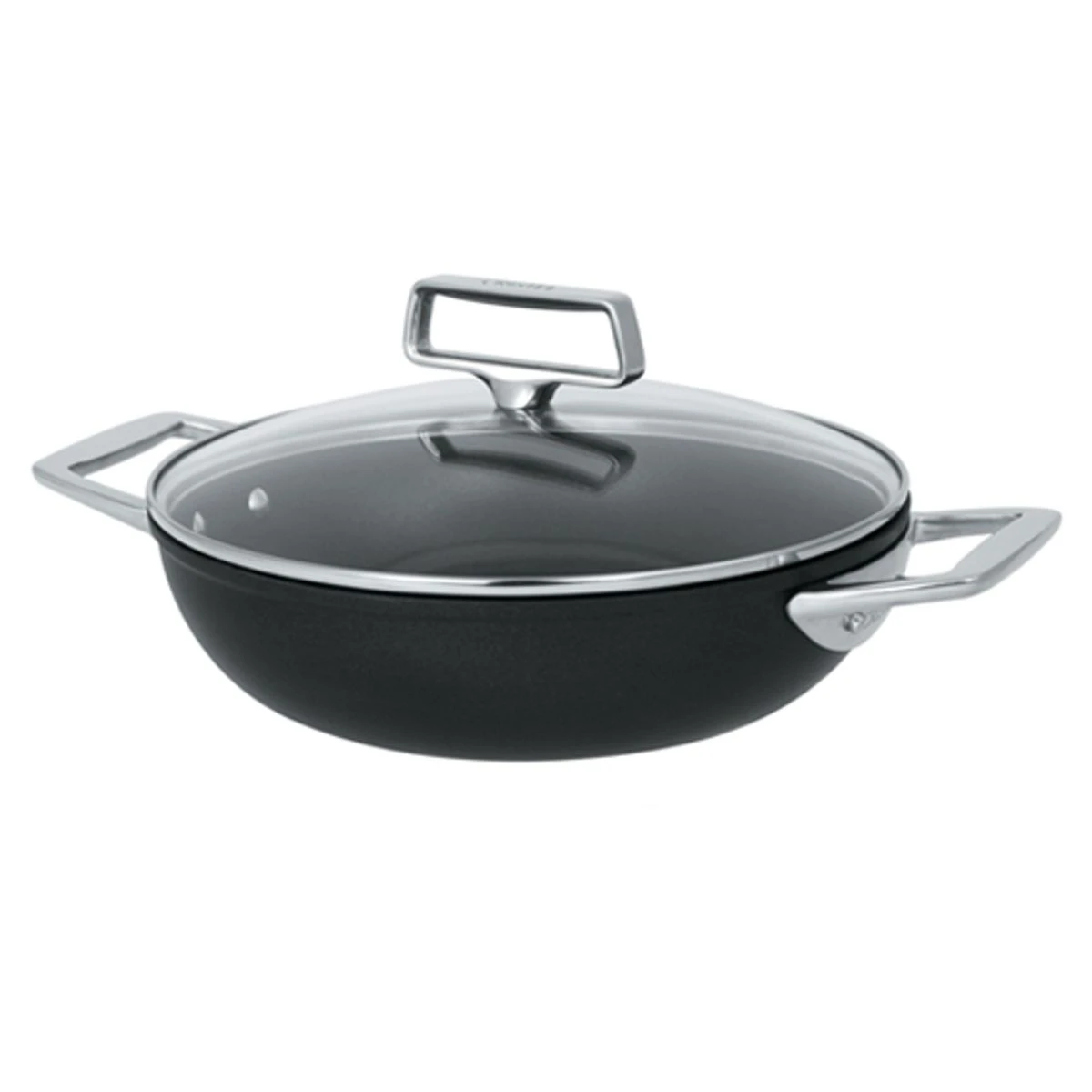 Castel´Pro Sauteuse Inox Revêtue 2 Anses Couvercle Verre Exceliss + CRISTEL D24 2 Castel´Pro Sauteuse Inox Revêtue 2 Anses Couvercle Verre Exceliss + CRISTEL D24 – Image 2