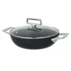 Castel´Pro Sauteuse Inox Revêtue 2 Anses Couvercle Verre Exceliss + CRISTEL D28
