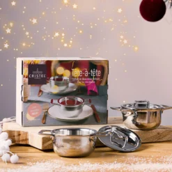 Castel´Pro Set Tête à Tête 2 Mini Faitouts 10 Cm CRISTEL Avec Livre De Recettes -Maison Cuisine Série castel pro set tete a tete 2 mini faitouts 10 cm cristel avec livre de recettes 2