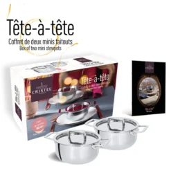 Castel´Pro Set Tête à Tête 2 Mini Faitouts 10 Cm CRISTEL Avec Livre De Recettes