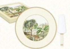 CEYLON Plat De Service Tarte Pizza Avec Pelle à Tarte En Porcelaine D32 Cm Easy Life