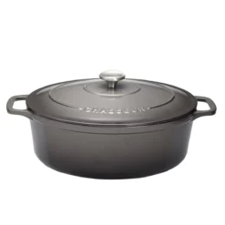 CHASSEUR Cocotte Ovale Fonte émaillée Gris Caviar D33