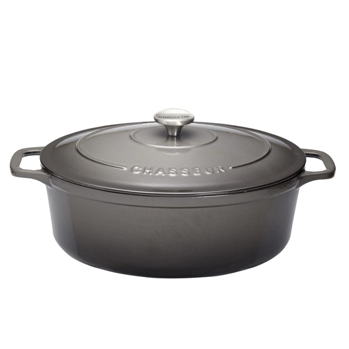 CHASSEUR Cocotte Ovale Fonte émaillée Gris Caviar D35 1 CHASSEUR Cocotte Ovale Fonte émaillée Gris Caviar D35