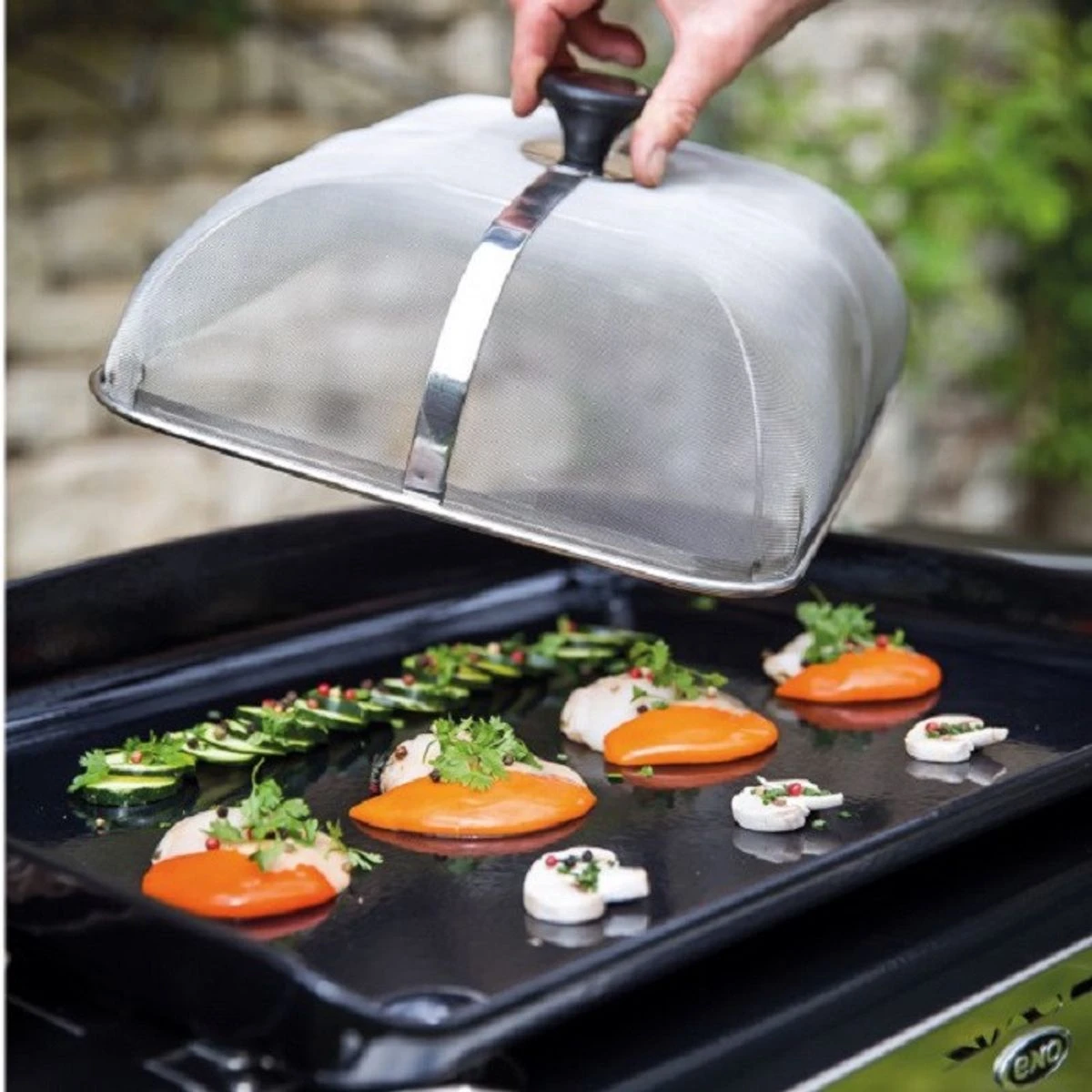 Cloche Dôme Anti Projection Rectangulaire ENO Maille Inox 2 Cloche Dôme Anti Projection Rectangulaire ENO Maille Inox – Image 2