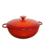 Cocotte Basse Ronde Fonte émaillée ROUGE D26 Cm