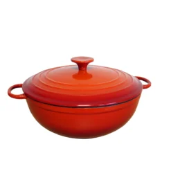 Cocotte Basse Ronde Fonte émaillée ROUGE D26 Cm