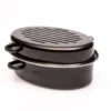 Cocotte Rotissoire Daubière Ovale Acier Emaillé Noir D32