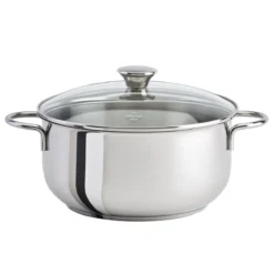 COOKWAY Master Faitout Inox Couvercle Verre Cerclé Inox By CRISTEL