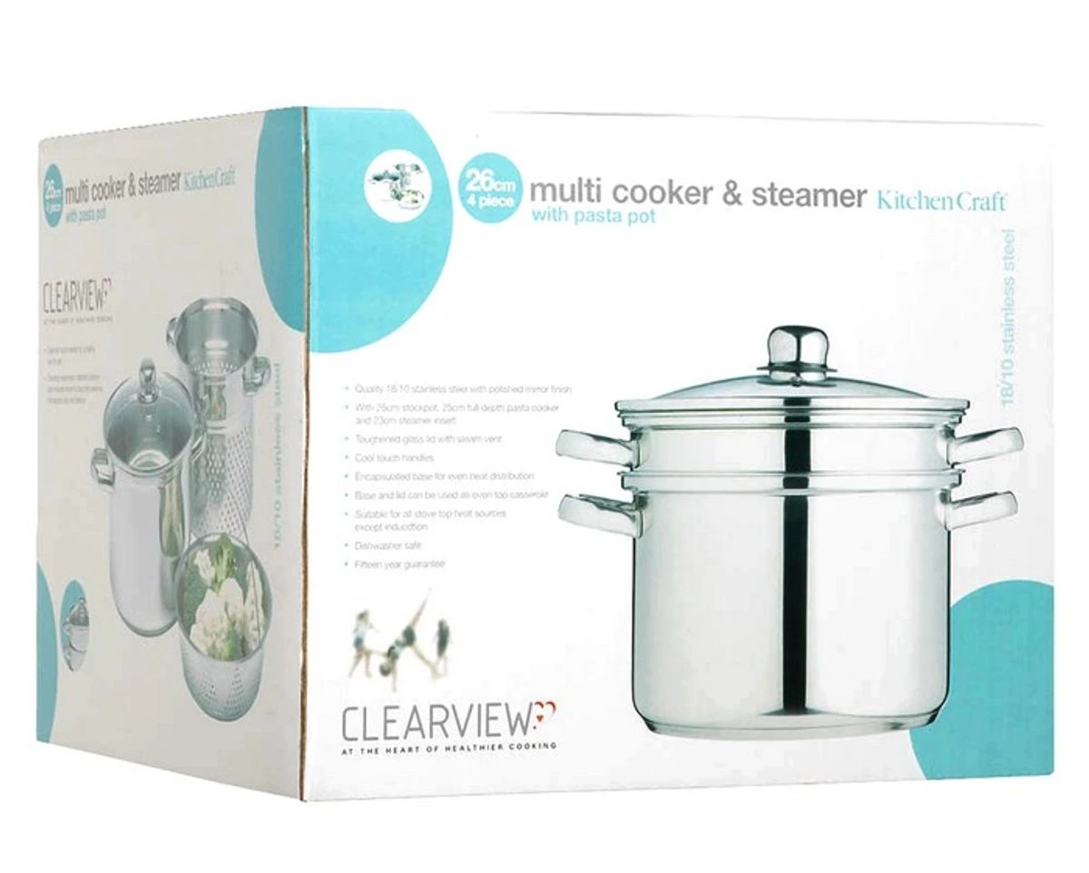 Kitchen Craft Cuiseur Multifonctions Vapeur Pâtes Marmite Inox 26cm 7,5 L + Couvercle 3 Kitchen Craft Cuiseur Multifonctions Vapeur Pâtes Marmite Inox 26cm 7,5 L + Couvercle – Image 3