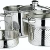 Cuiseur Multifonctions Vapeur Pâtes Marmite Inox Avec Couvercle Verre Kitchen Craft D20 4L