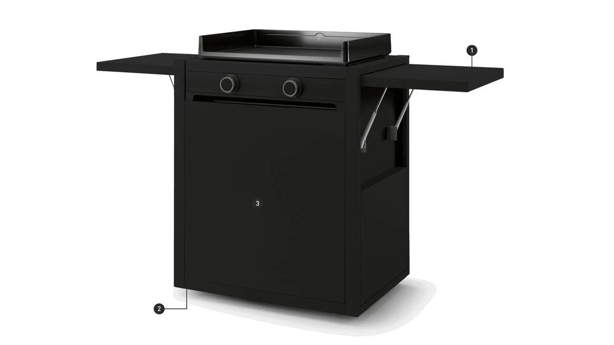 Desserte De Cuisine Chariot Fermé MODERN Plancha Acier Noir Forge Adour 60 2 Desserte De Cuisine Chariot Fermé MODERN Plancha Acier Noir Forge Adour 60 – Image 2