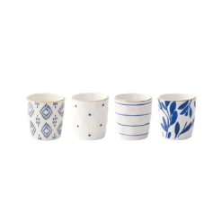 EASY LIFE ELEGANCE BLEU Coffret Tasse Gobelet Café Expresso Porcelaine Easylife - Les 4