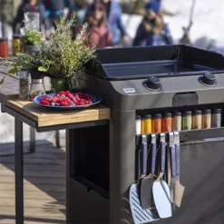 Ensemble Plancha Gaz Fonte Et Chariot Combo Fusion ENO 60 Gris Cargo Nouveau Modèle -Maison Cuisine Série ensemble plancha gaz fonte et chariot combo fusion eno 60 gris cargo nouveau modele 6