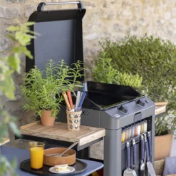 Ensemble Plancha Gaz Fonte Et Chariot Combo Fusion ENO 60 Gris Cargo Nouveau Modèle -Maison Cuisine Série ensemble plancha gaz fonte et chariot combo fusion eno 60 gris cargo nouveau modele 9