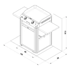 Ensemble Plancha Gaz Fonte Et Chariot Combo Fusion ENO 60 Inox Nouveau Modèle -Maison Cuisine Série ensemble plancha gaz fonte et chariot combo fusion eno 60 inox nouveau modele 14