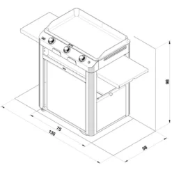 Ensemble Plancha Gaz Fonte Et Chariot Combo Fusion ENO 75 Gris Cargo -Maison Cuisine Série ensemble plancha gaz fonte et chariot combo fusion eno 75 gris cargo 18