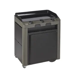 Ensemble Plancha Gaz Fonte Et Chariot Combo Fusion ENO 75 Gris Cargo