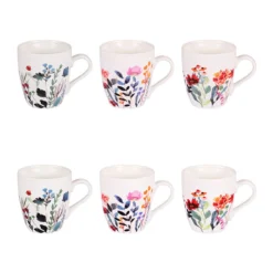 FLOR Coffret Tasse Thé Café En Porcelaine 23 Cl TABLE PASSION - Les 6