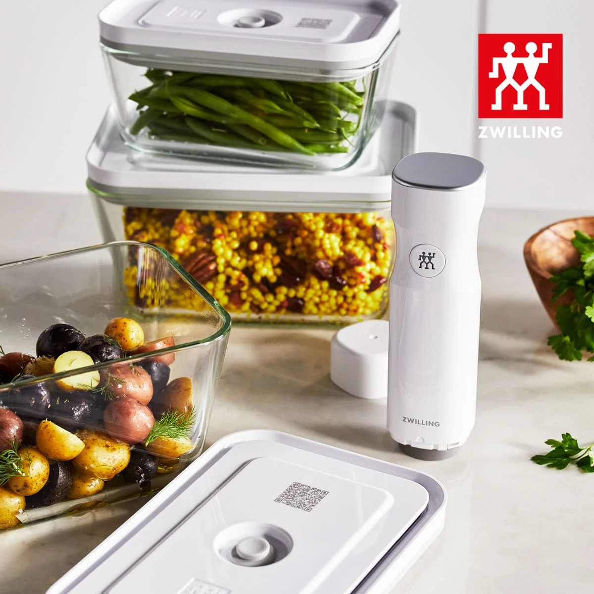 FRESH & SAVE Appareil électrique Sous Vide Set Boites En Verre Et Sacs ZWILLING 1 FRESH & SAVE Appareil électrique Sous Vide Set Boites En Verre Et Sacs ZWILLING