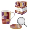 EASY LIFE GEOMETRIC ART Coffret Mug Tisanière Porcelaine 350 Ml EASYLIFE