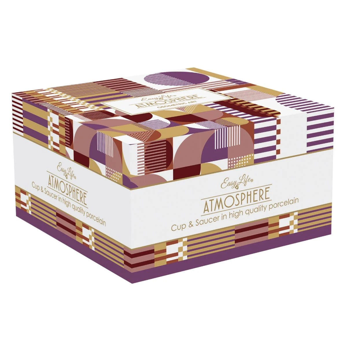 EASY LIFE GEOMETRIC ART Paire Tasse à Déjeuner Porcelaine Fine 400 Ml EASYLIFE 2 EASY LIFE GEOMETRIC ART Paire Tasse à Déjeuner Porcelaine Fine 400 Ml EASYLIFE – Image 2