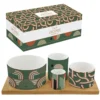 GEOMETRICAL LOOP Set 4 Bols Coupelles Apéritives Porcelaine Sur Plateau Easy Life SC