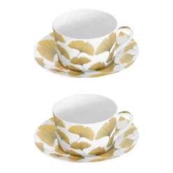 GINKGO Coffret Duo Paire Tasse à Déjeuner Porcelaine TABLE PASSION SC