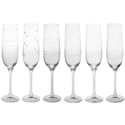 GRAPHIK Flûte 19 Cl En Verre Gravé Les 6