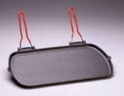 GRILL Rectangle Fonte émaillée NOIR Poignée Rabattable INVICTA 51 X 27
