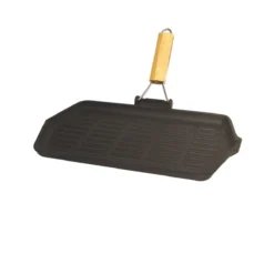GRILL Rectangle Fonte émaillée Poignée Rabattable 33.5 X 19.5 Cm