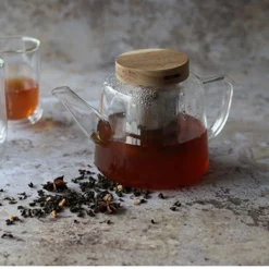 GUSTAVE Théière En Verre Borosilicate Bouchon Bois 1L OGO