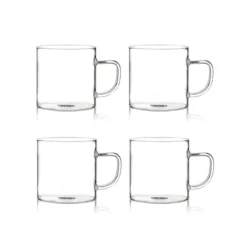 HELYA Tasse Thé Café 25 Cl Verre Borosilicate OGO - Les 4 -Maison Cuisine Série helya tasse the cafe 25 cl verre borosilicate ogo les 4 4