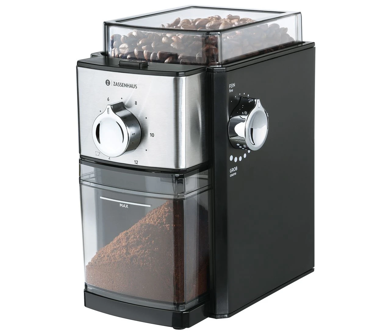 KINGSTON Broyeur Moulin à Café électrique Automatique Zassenhaus Chrome 1 KINGSTON Broyeur Moulin à Café électrique Automatique Zassenhaus Chrome
