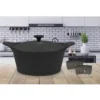 L´incroyable Cocotte Cookut Revêtement Céramique 24 Cm + Poignée Et Manique - Noir Graphite