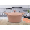 L´incroyable Cocotte Cookut Revêtement Céramique 24 Cm + Poignée Et Manique - Rose Guimauve