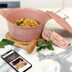 L´incroyable Cocotte Cookut Revêtement Céramique 24 Cm + Poignée Et Manique - Rose Guimauve 8 L´incroyable Cocotte Cookut Revêtement Céramique 24 Cm + Poignée Et Manique - Rose Guimauve -Maison Cuisine Série l incroyable cocotte cookut revetement ceramique 24 cm poignee et manique rose guimauve 3